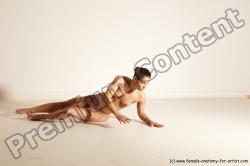 Underwear Gymnastic poses Woman White Moving poses Athletic medium brown Dynamic poses Academic